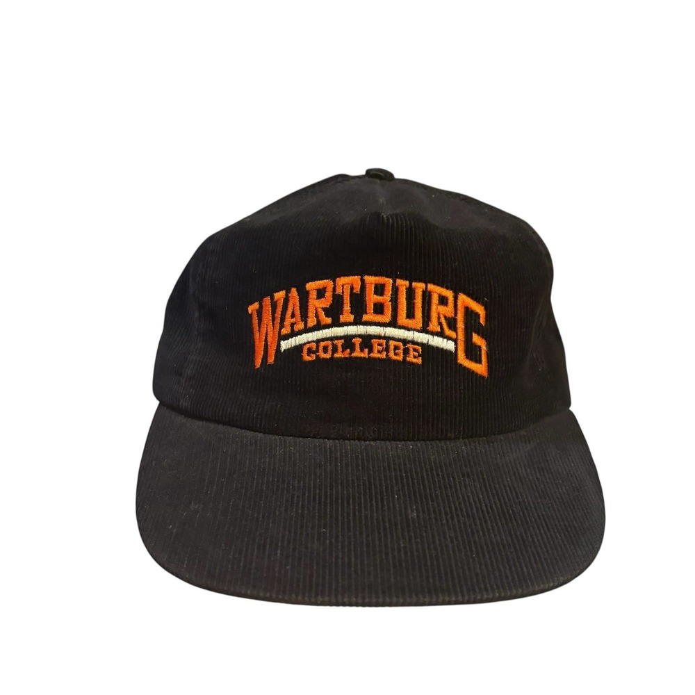 Warburg College Corduroy Hat Black Orange Vintage‎